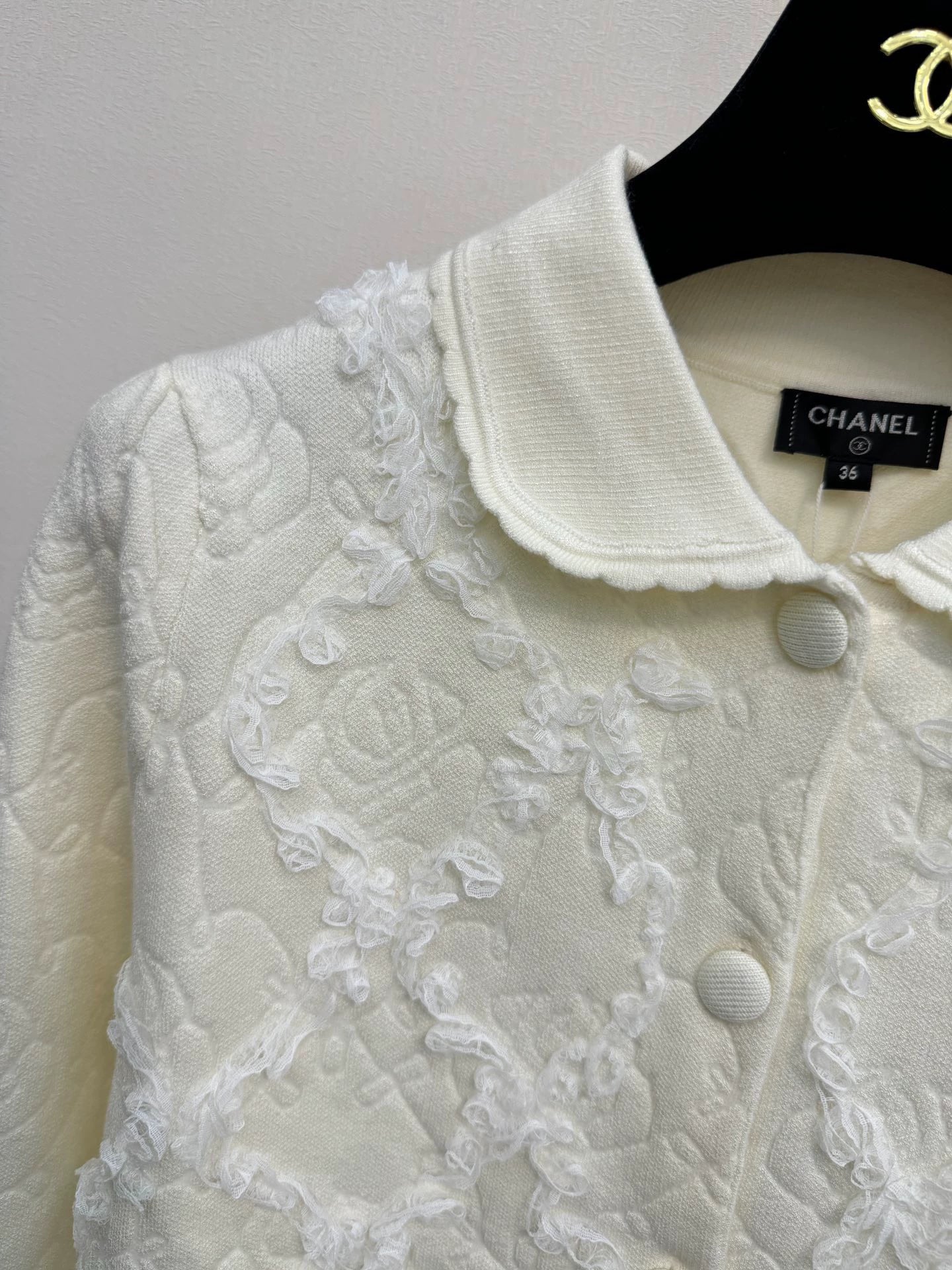 White knitted cardigan