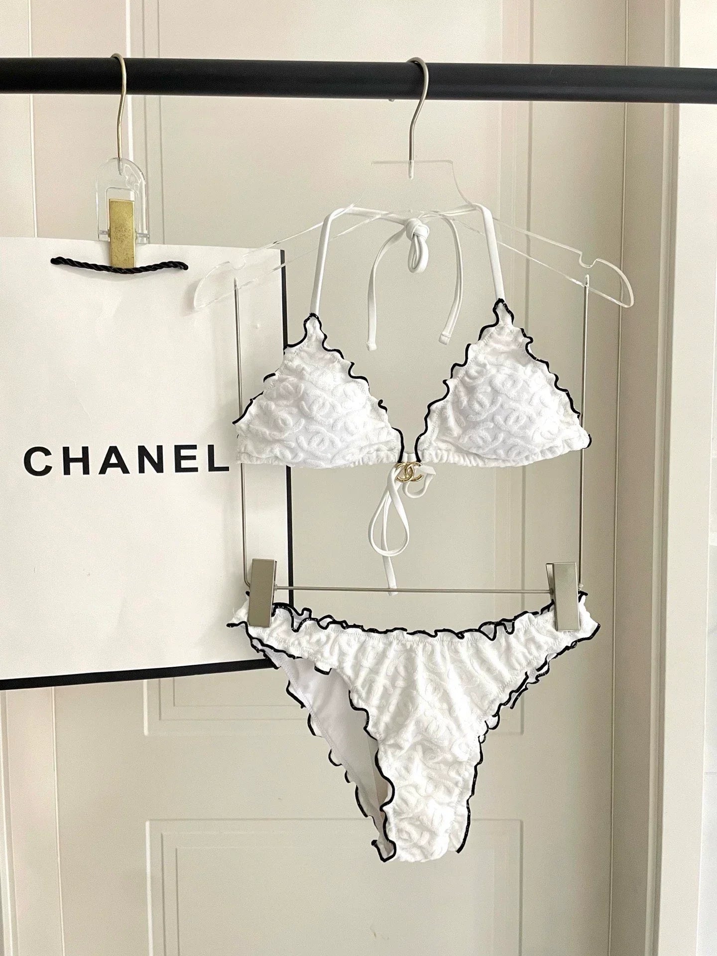 25 New bikini terry logo split swimsuit