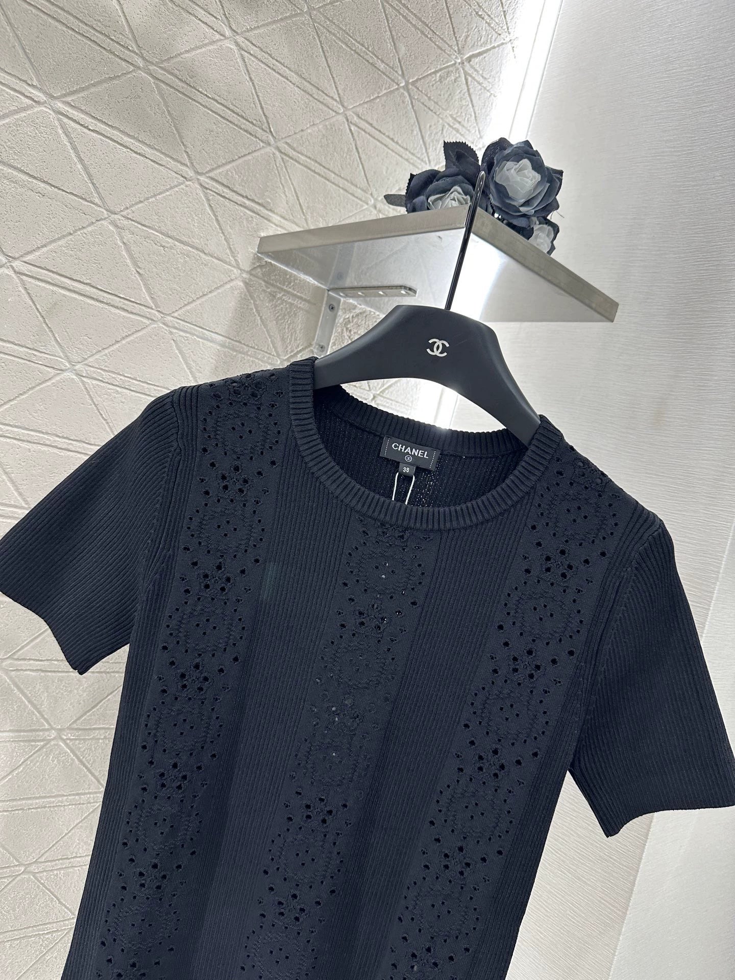 25fw Hollow knit short sleeves