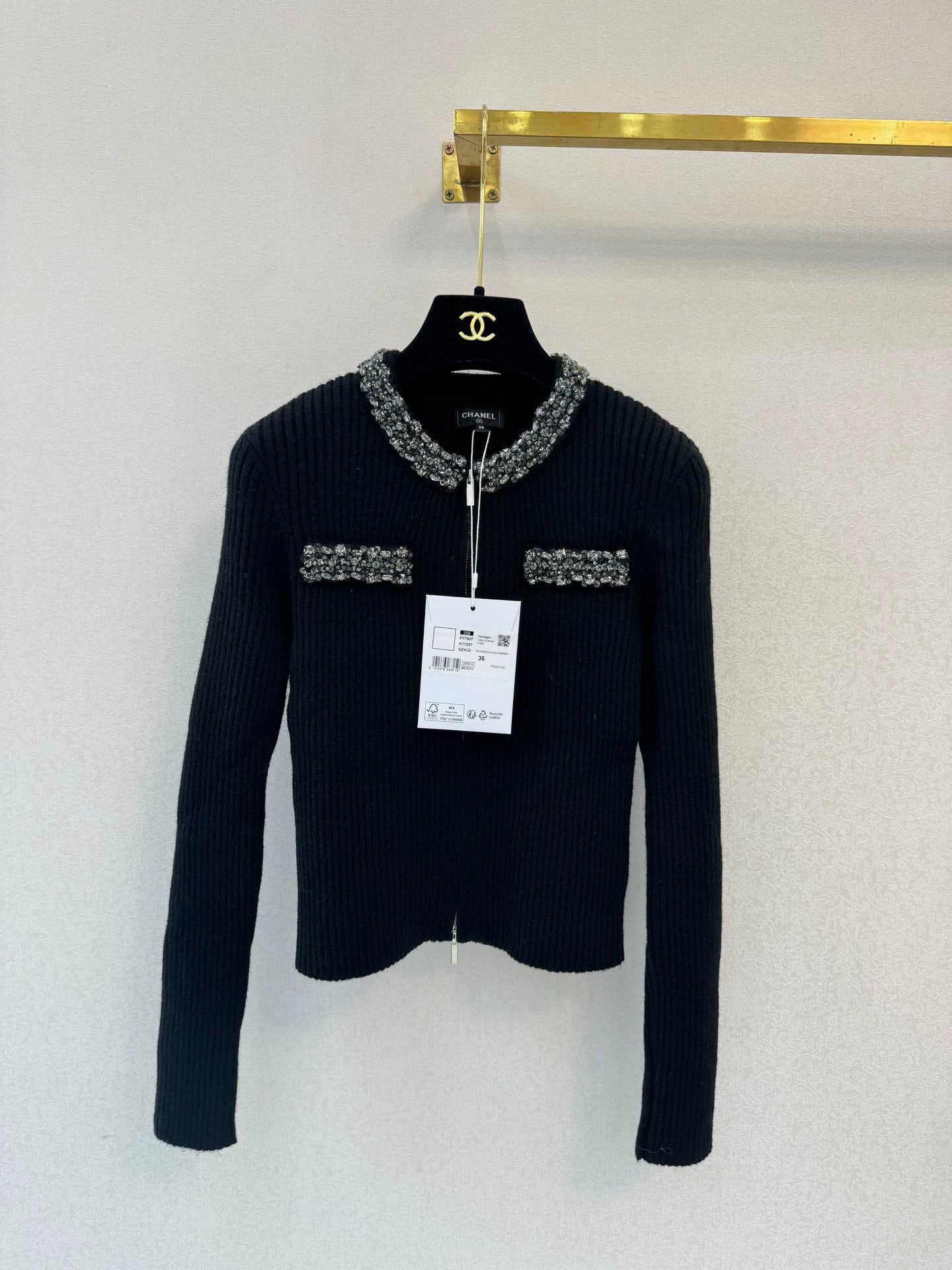 Black knitted cardigan