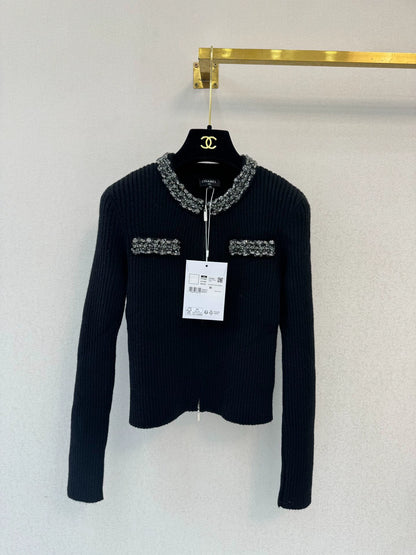 Black knitted cardigan