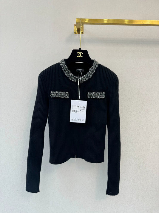 Black knitted cardigan