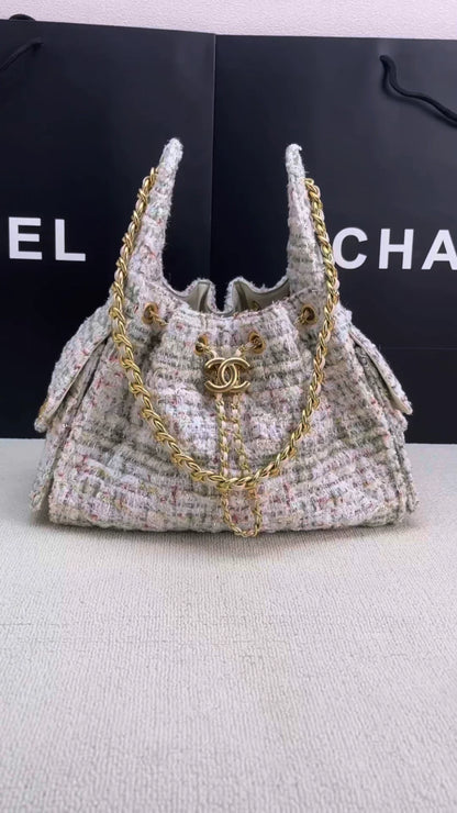 25C suede hippie bag (beige）