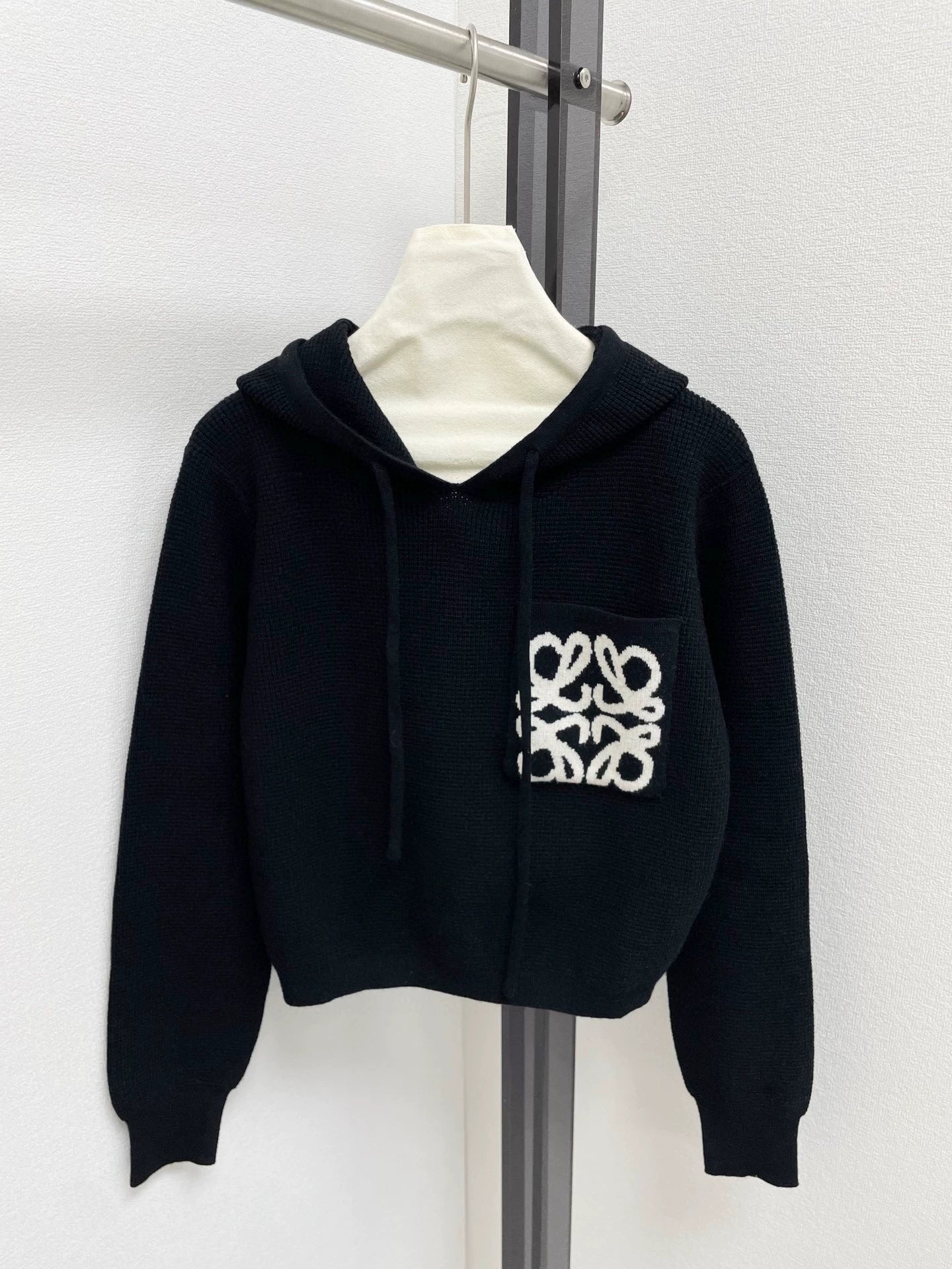 25fw Jacquard hooded knitted sweater