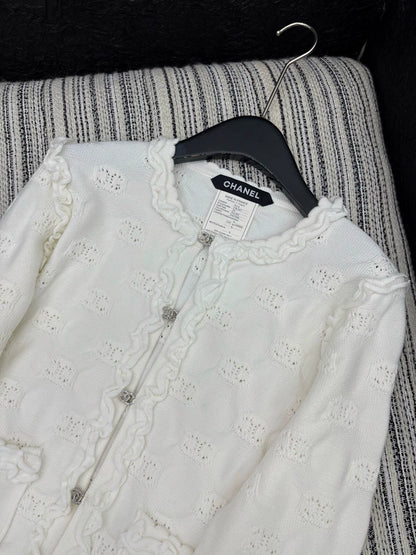 Hook flower round neck jacket