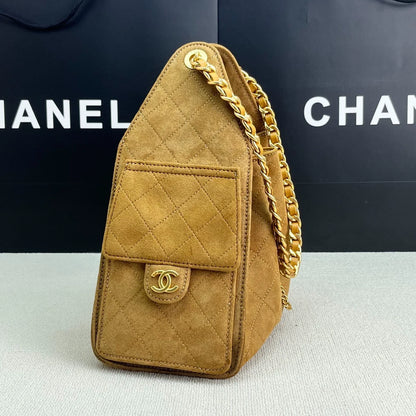 25C suede hippie bag (apricot）