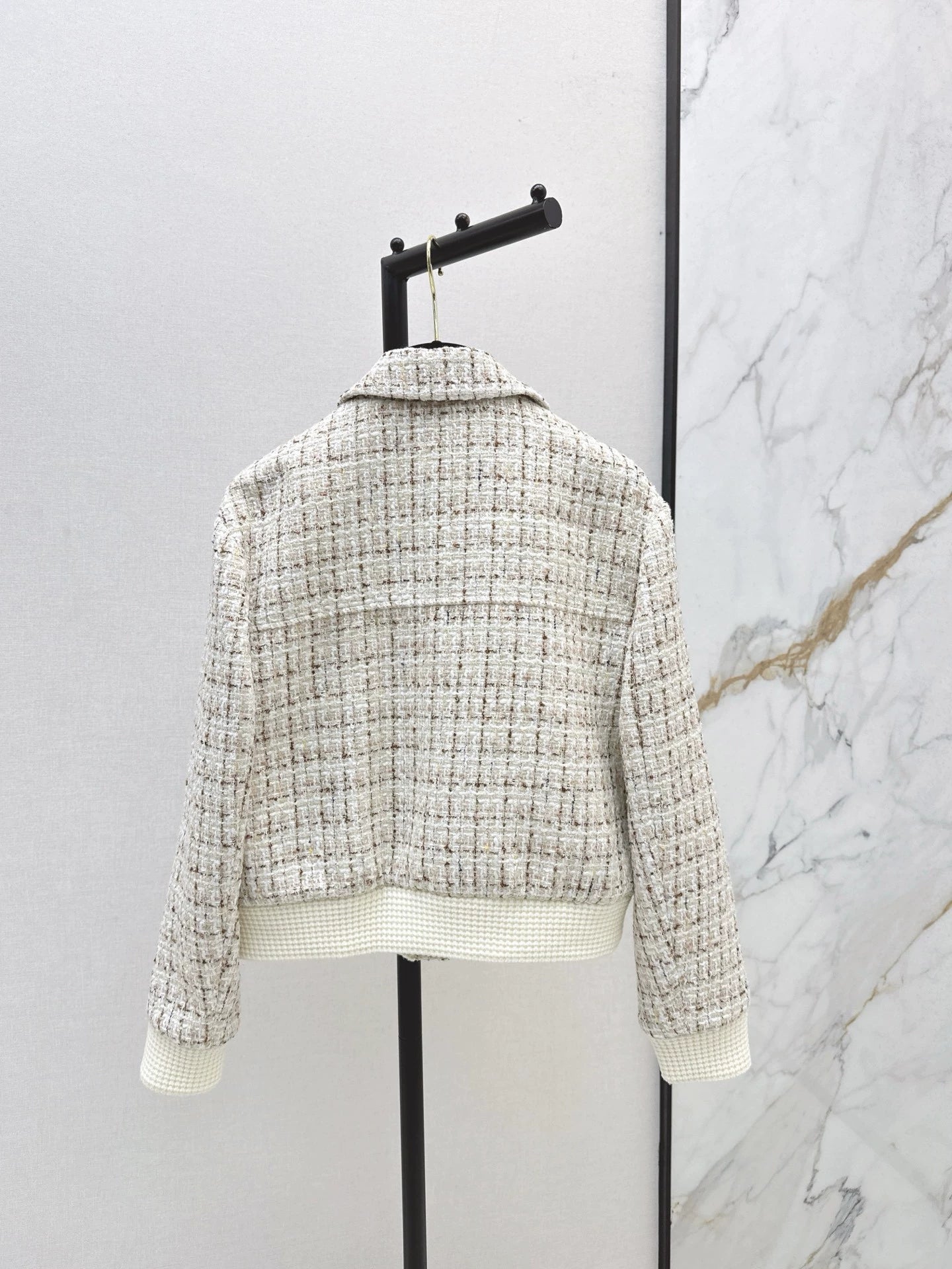 Woolen tweed collar jacket