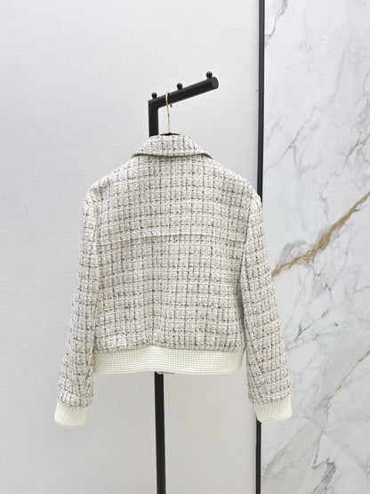 Woolen tweed collar jacket