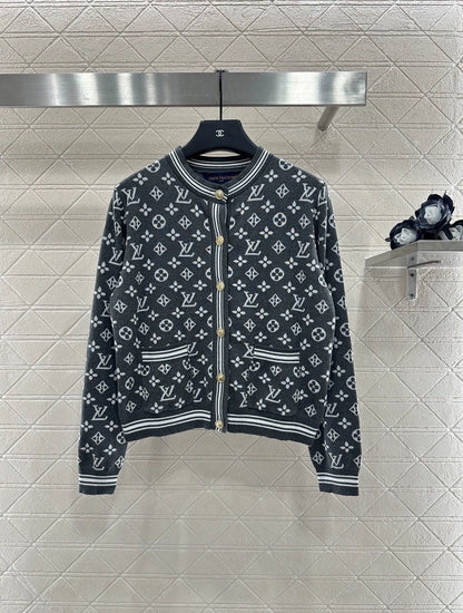 25fw Jacquard knitted cardigan