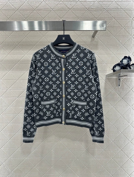 25fw Jacquard knitted cardigan