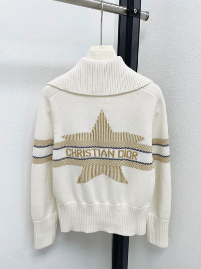 25fw Navy collar cardigan with contrasting colors