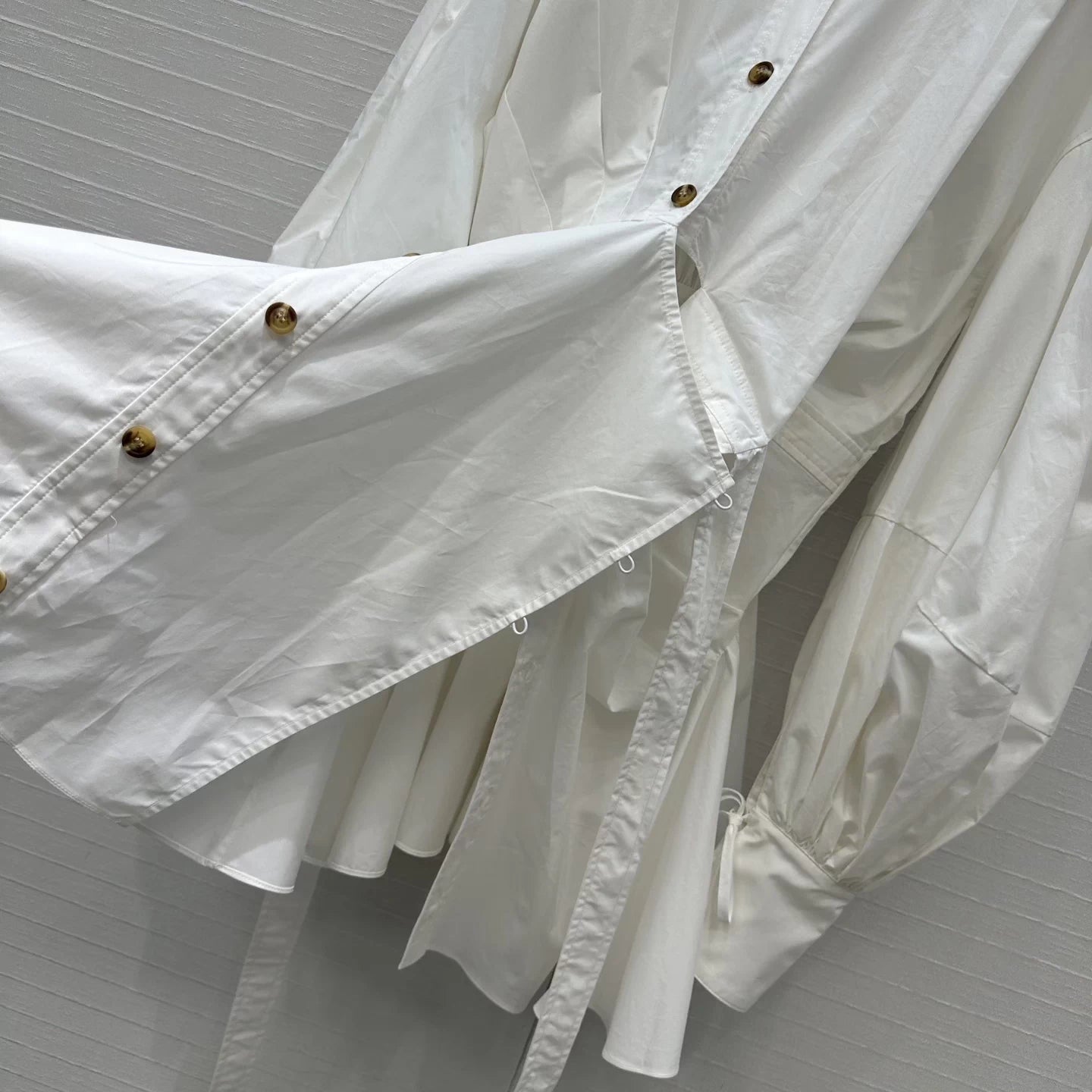 Pleated cotton lined dress