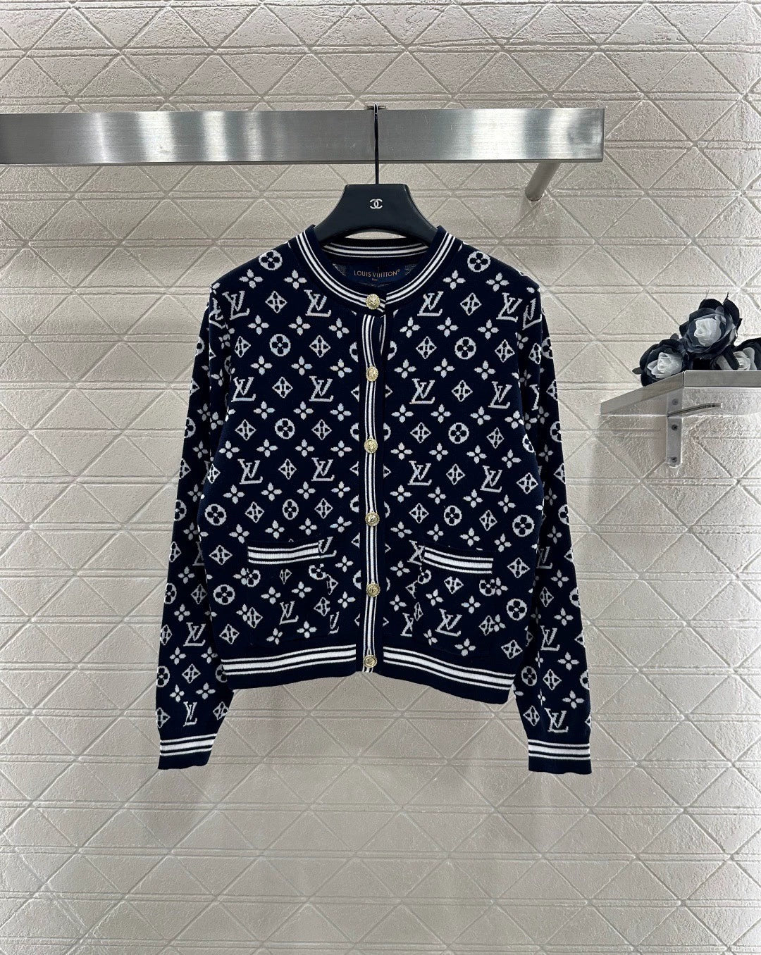 25fw Jacquard knitted cardigan