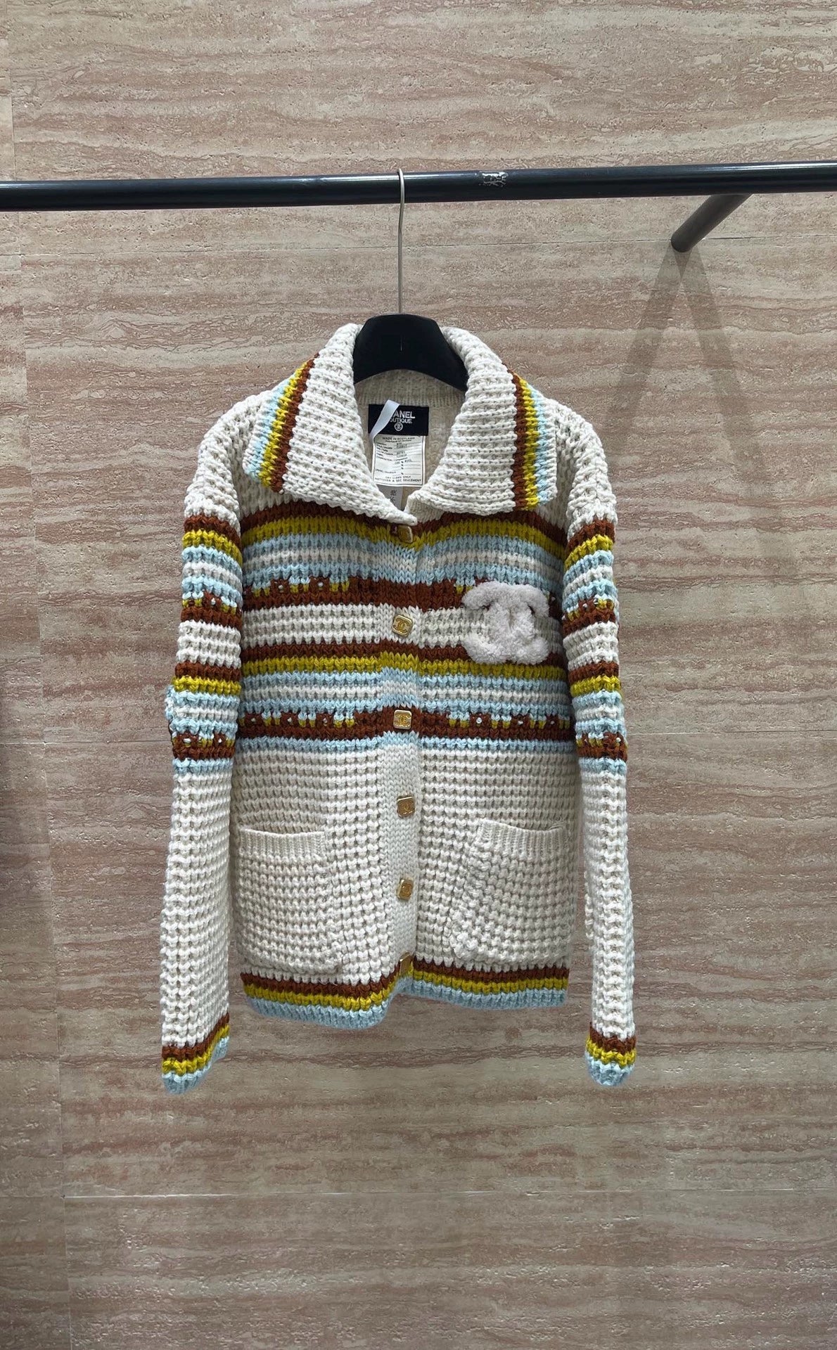 Vintage striped knitted cardigan
