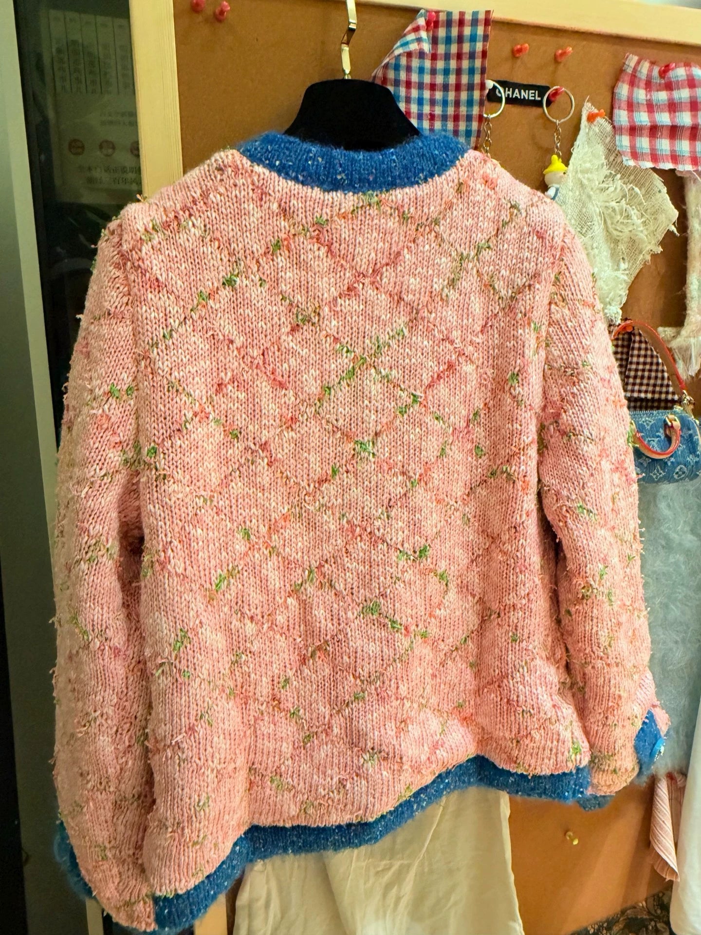 25fw Xiaoxiangfeng pink knitted cardigan（Medieval Series）