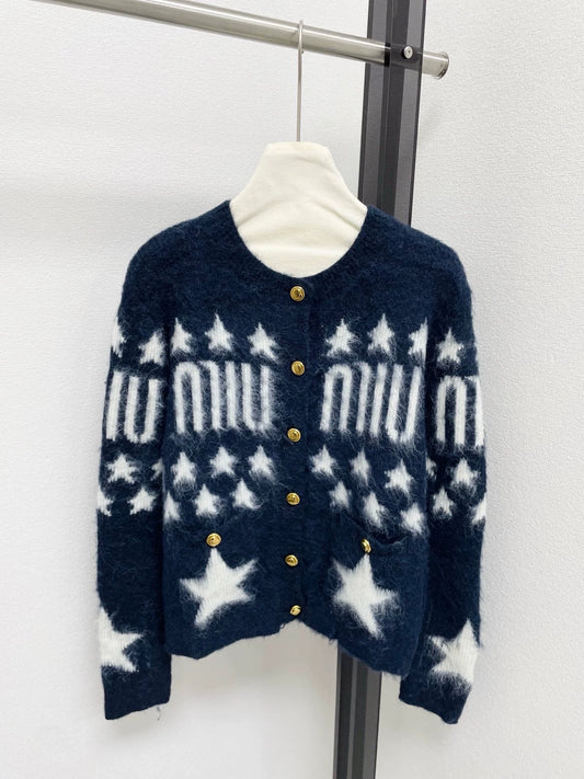 25fw Jacquard plush cardigan