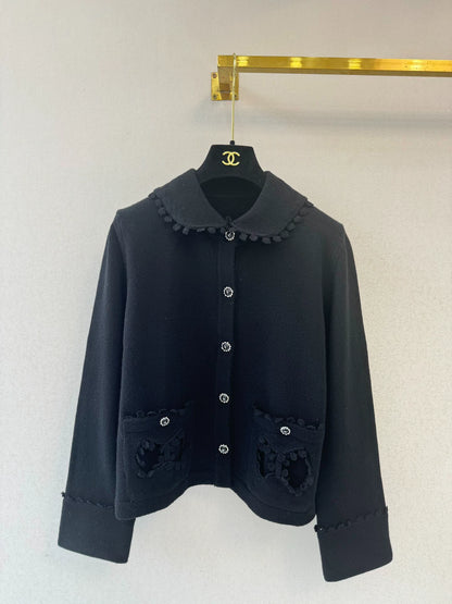 Pearl lace knitted cardigan