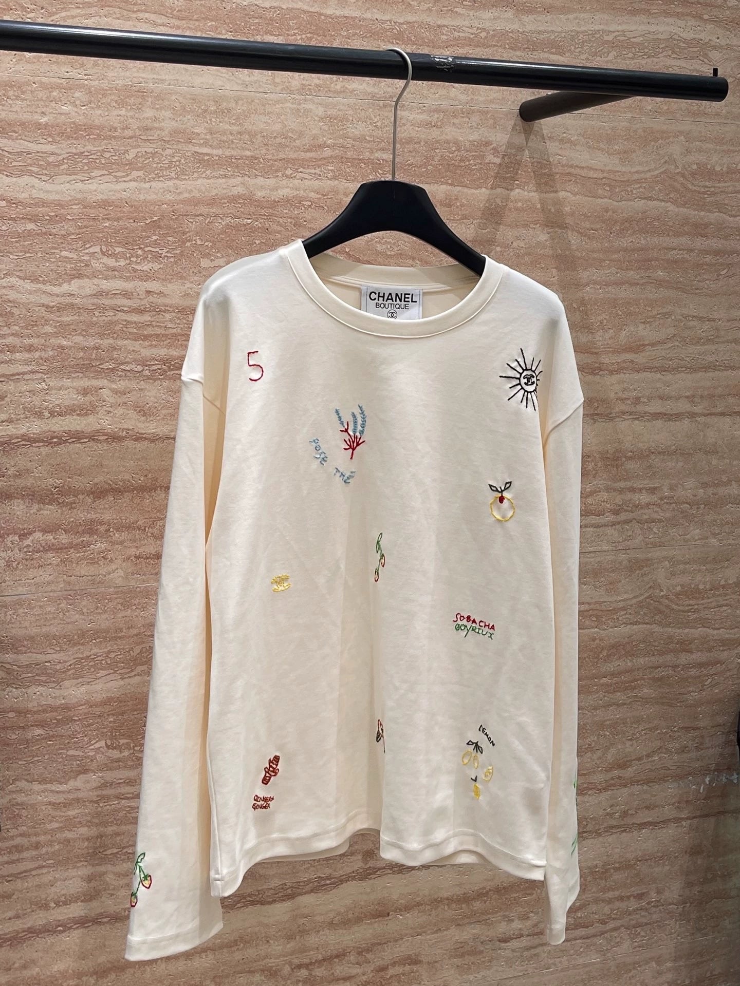 25fw Embroidered pattern long sleeved shirt (vintage series)