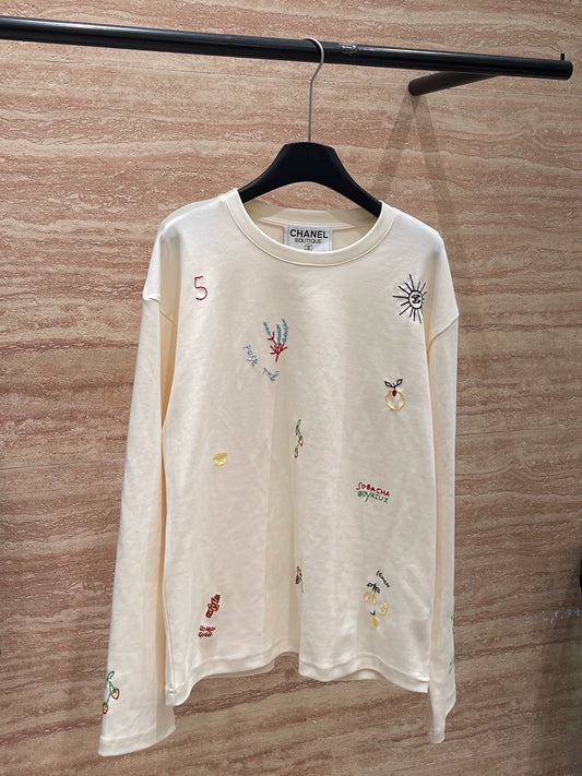 25fw Embroidered pattern long sleeved shirt (vintage series)