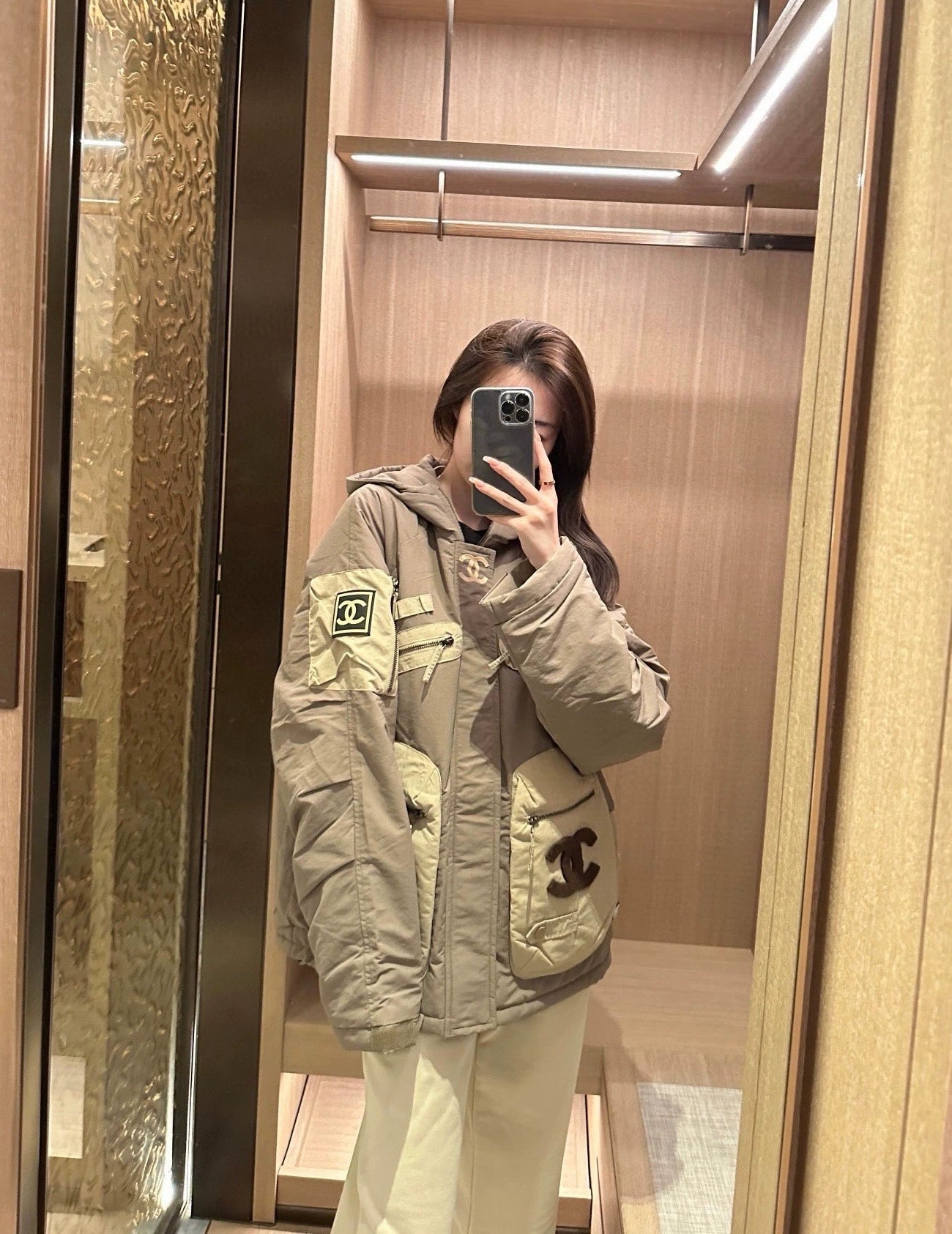 Hooded design with down and cotton jacket