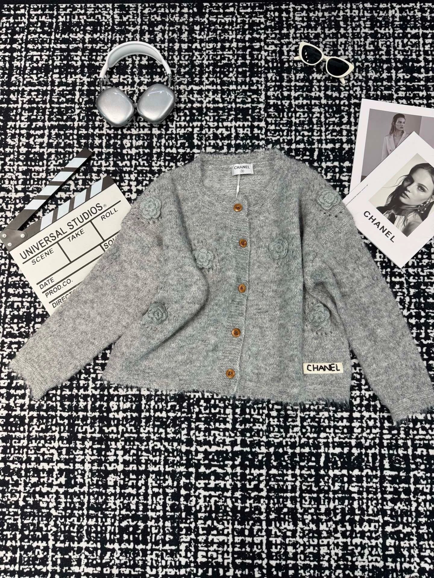 Camellia knitted sweater cardigan (vintage series)