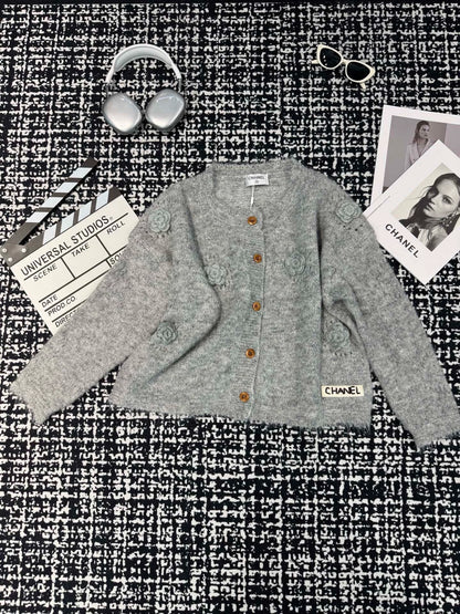 Camellia knitted sweater cardigan (vintage series)