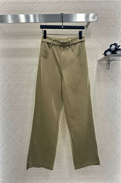 25fw Belt casual wide leg pants