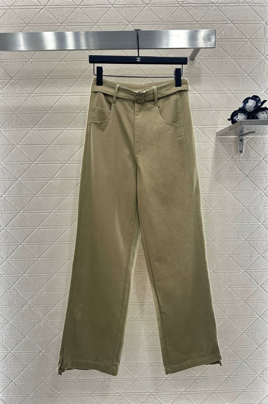 25fw Belt casual wide leg pants