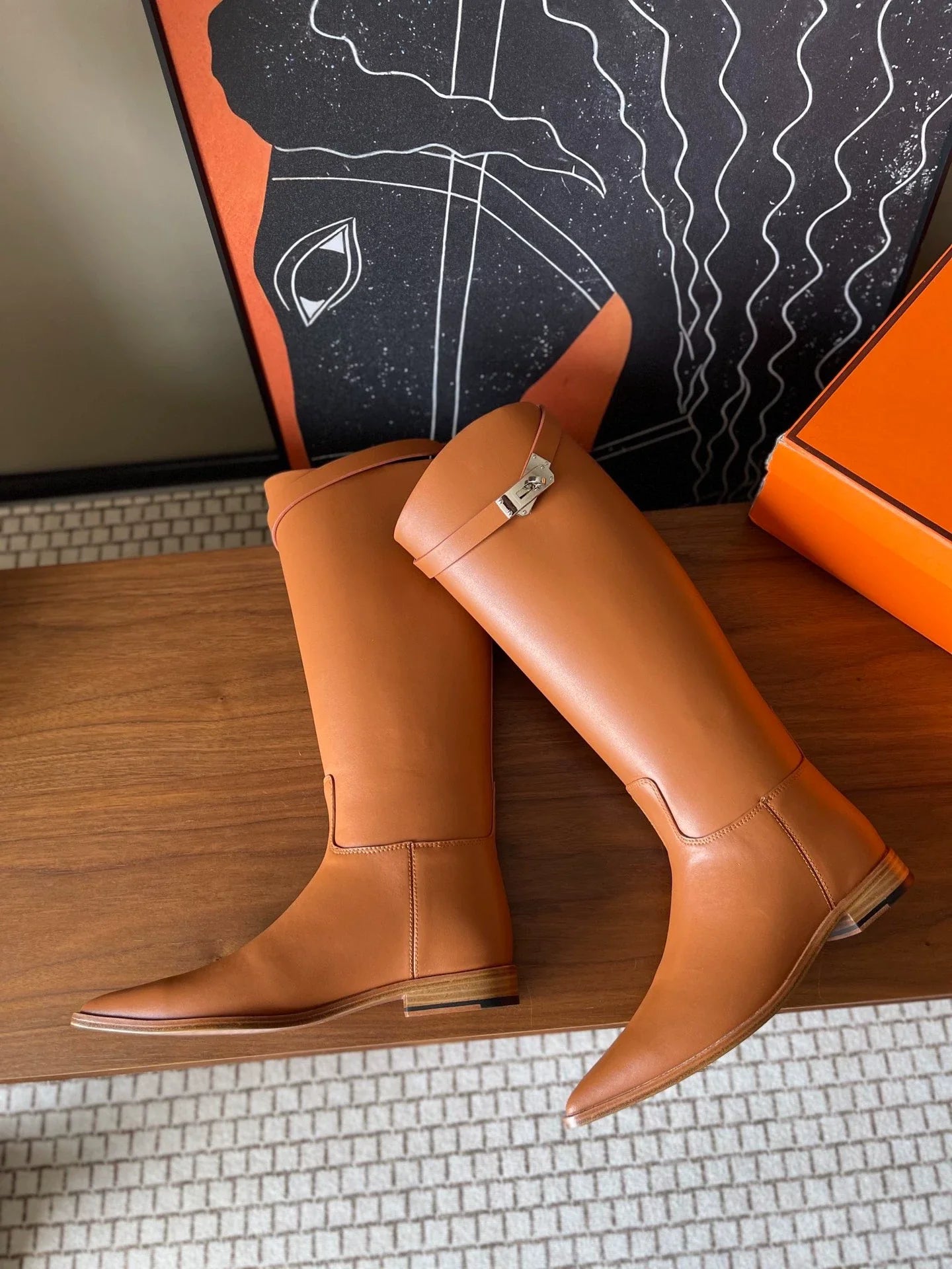 25fw pointed knight boots (smooth)