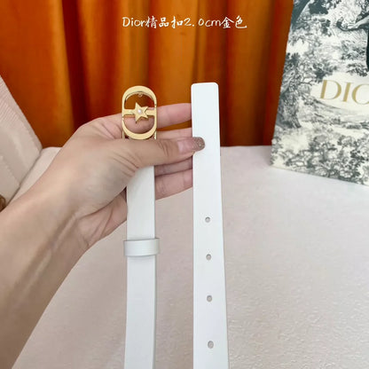 25fw Five pointed star pearl buckle belt