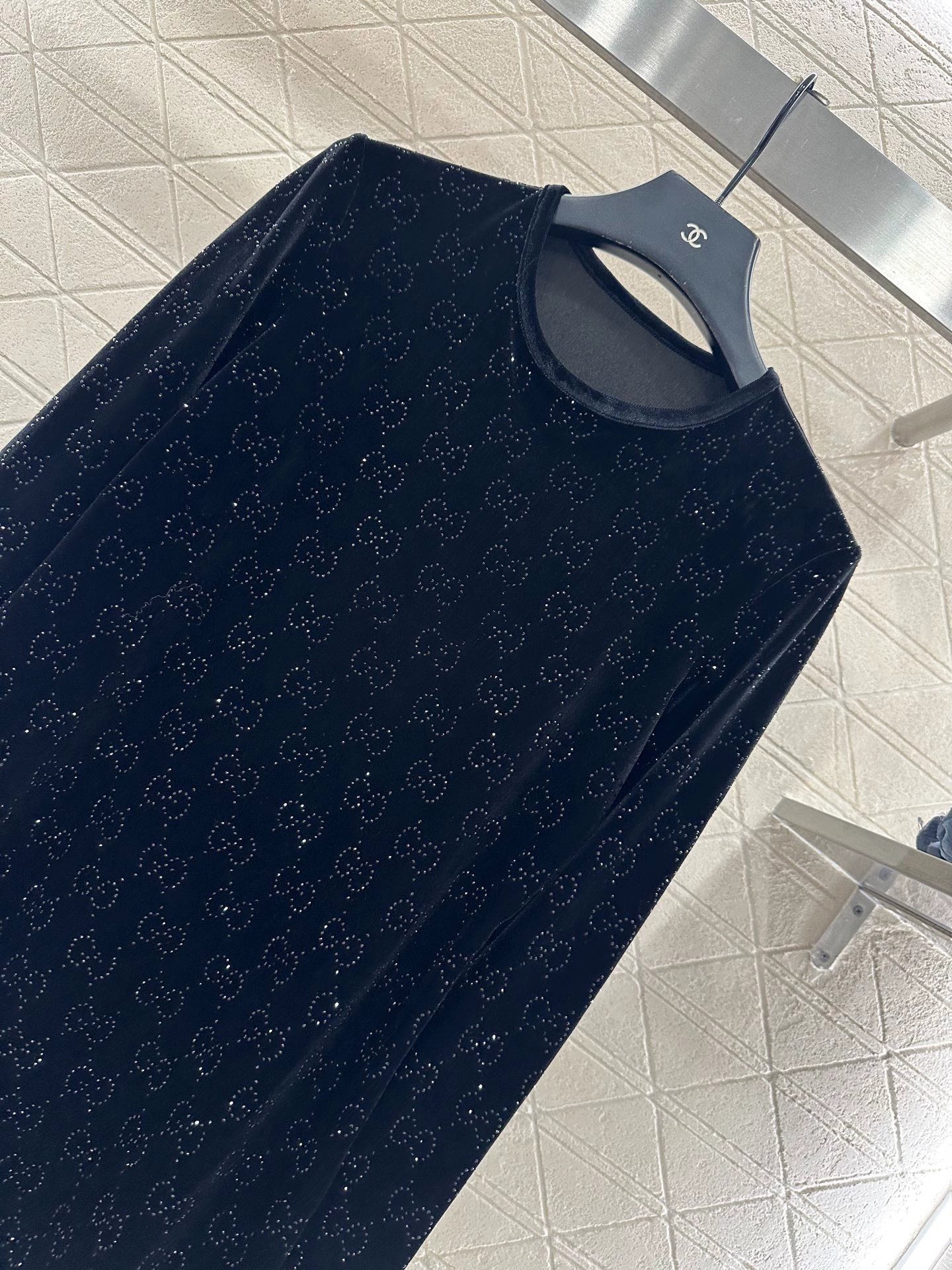 Velvet rhinestone dress