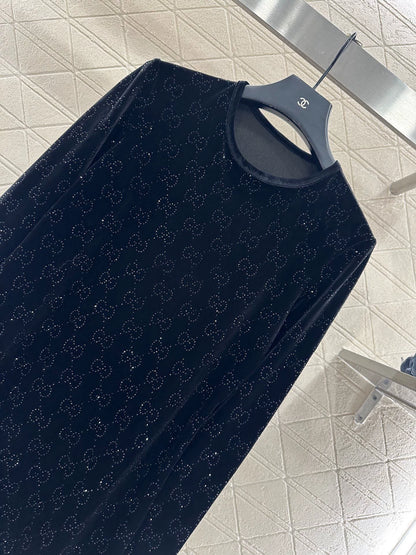 Velvet rhinestone dress