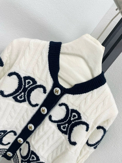 25fw Jacquard knitted cardigan