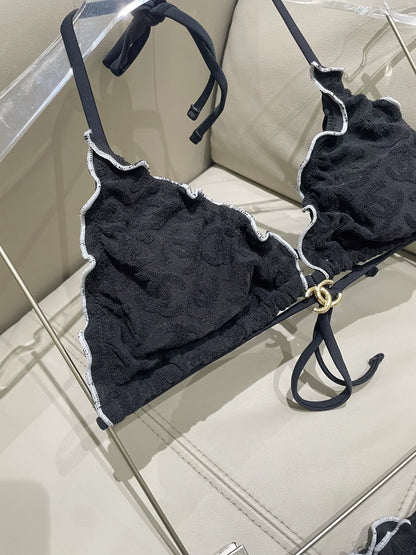 25 New bikini terry logo split swimsuit