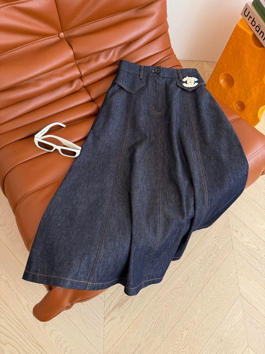 25fw Retro original denim half skirt