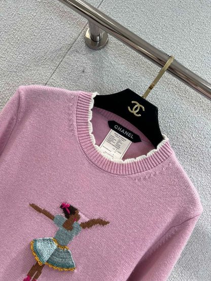 25fw Hook flower dancing girl sweater