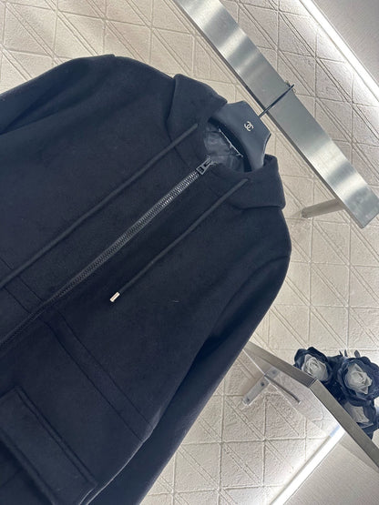 Hooded Drawstring Cotton Jacket