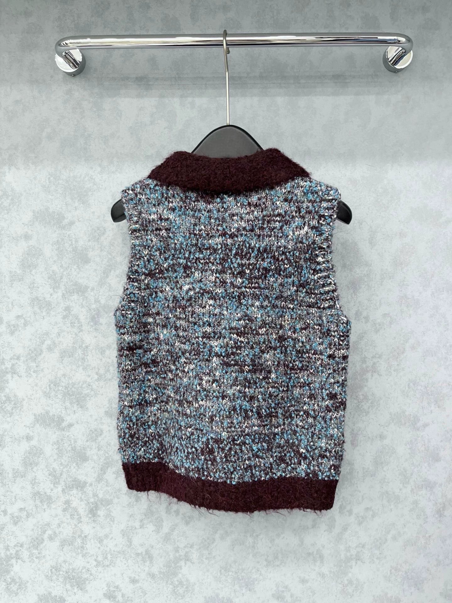 Color blocked lapel vest jacket