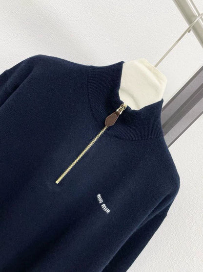 25fw Half zip cashmere sweater