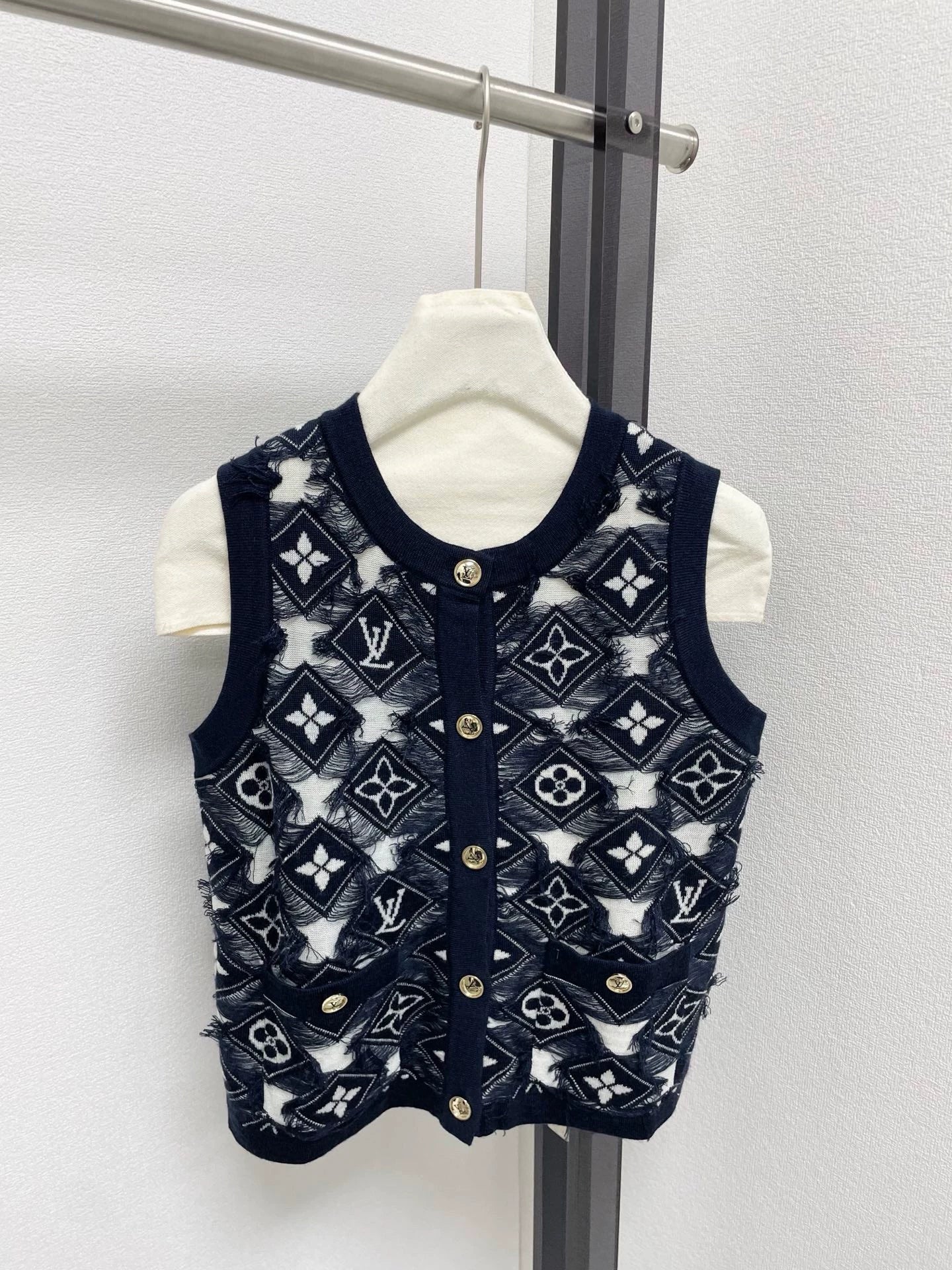 25fw Old flower knitted vest