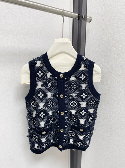 25fw Old flower knitted vest