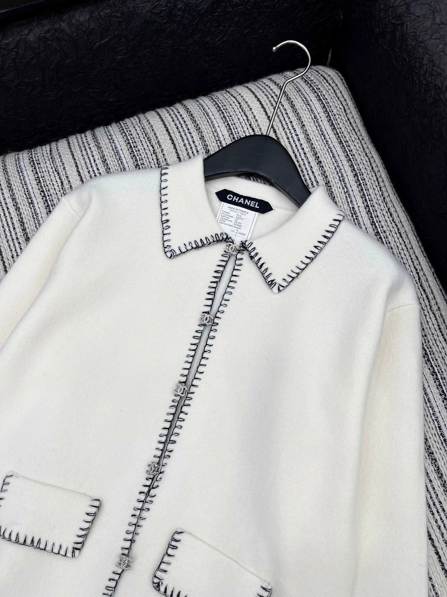 25fw Color blocking hook edge lapel jacket