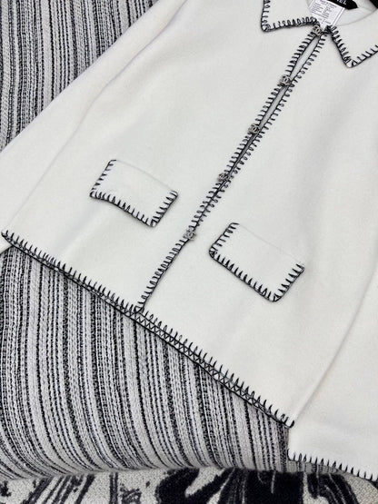 25fw Color blocking hook edge lapel jacket