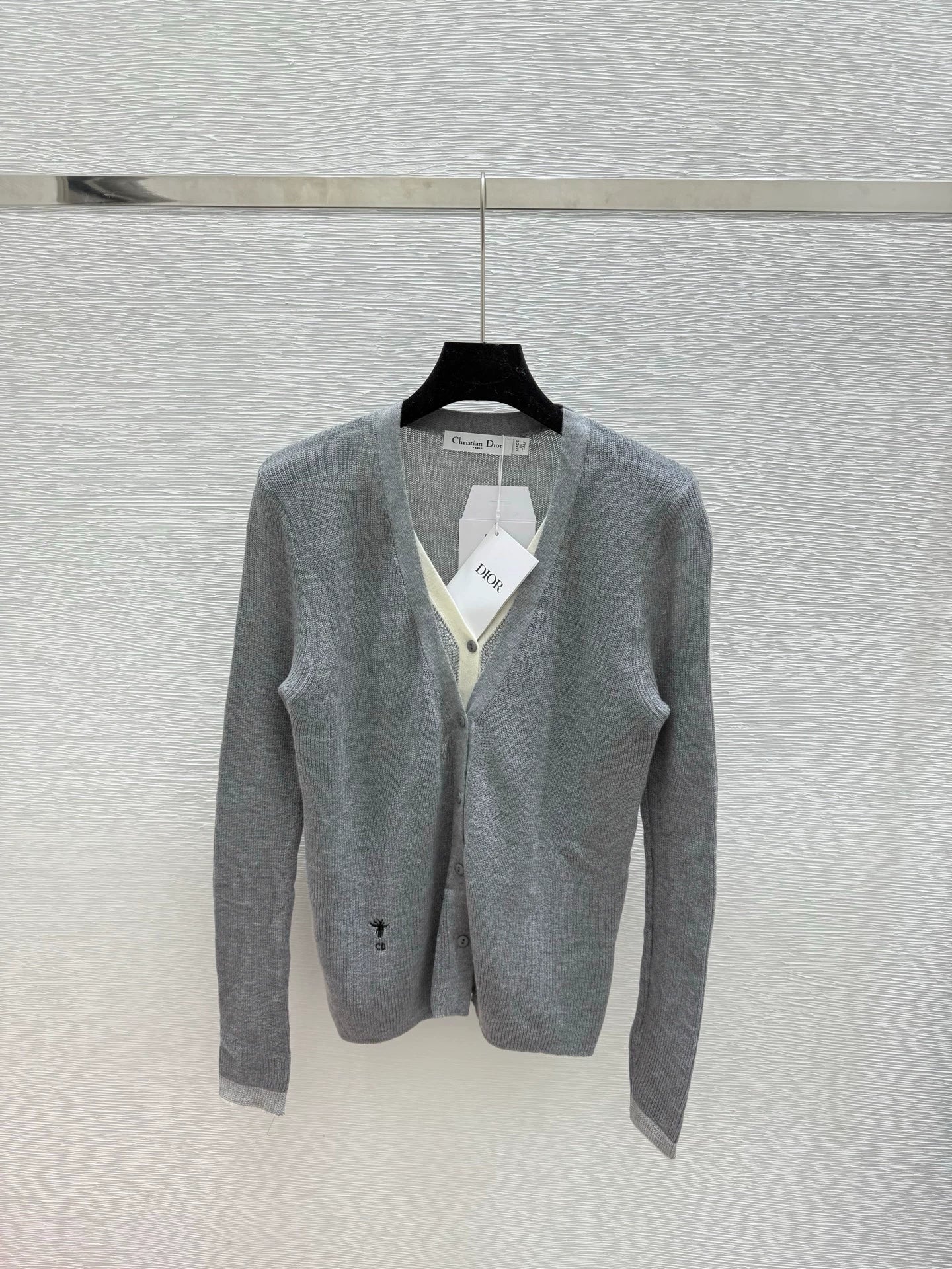 25fw Fake two knitted cardigans