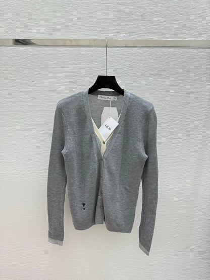 25fw Fake two knitted cardigans