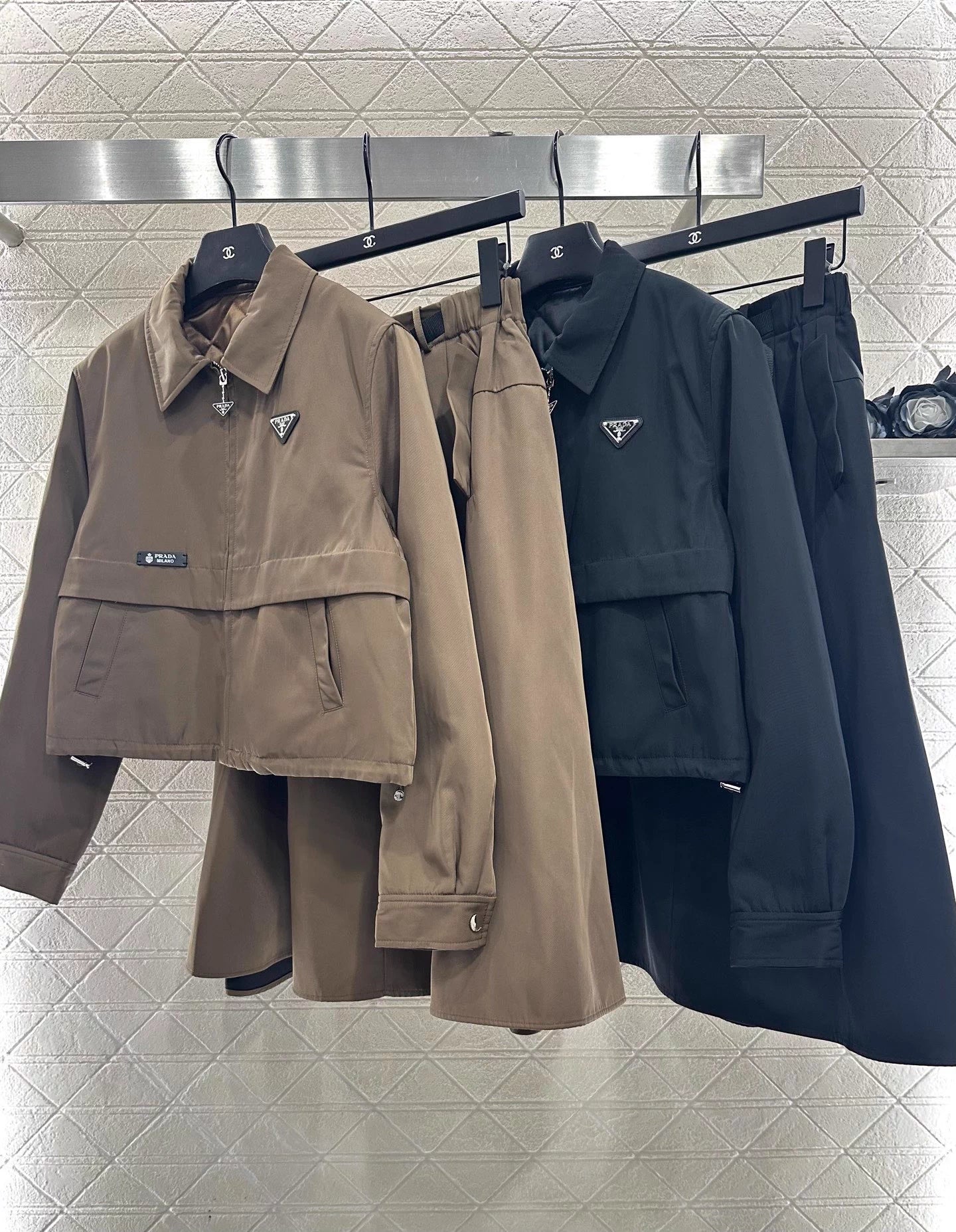 Cotton jacket umbrella shaped skirt set