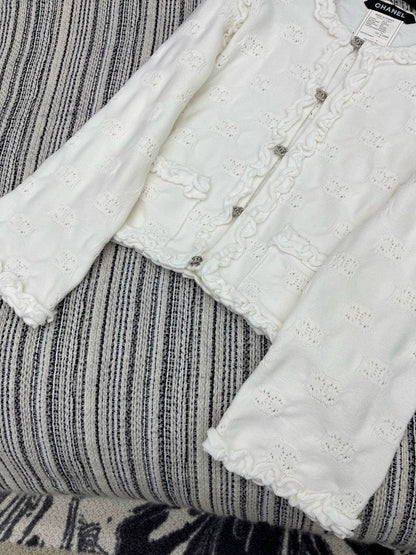 Hook flower round neck jacket