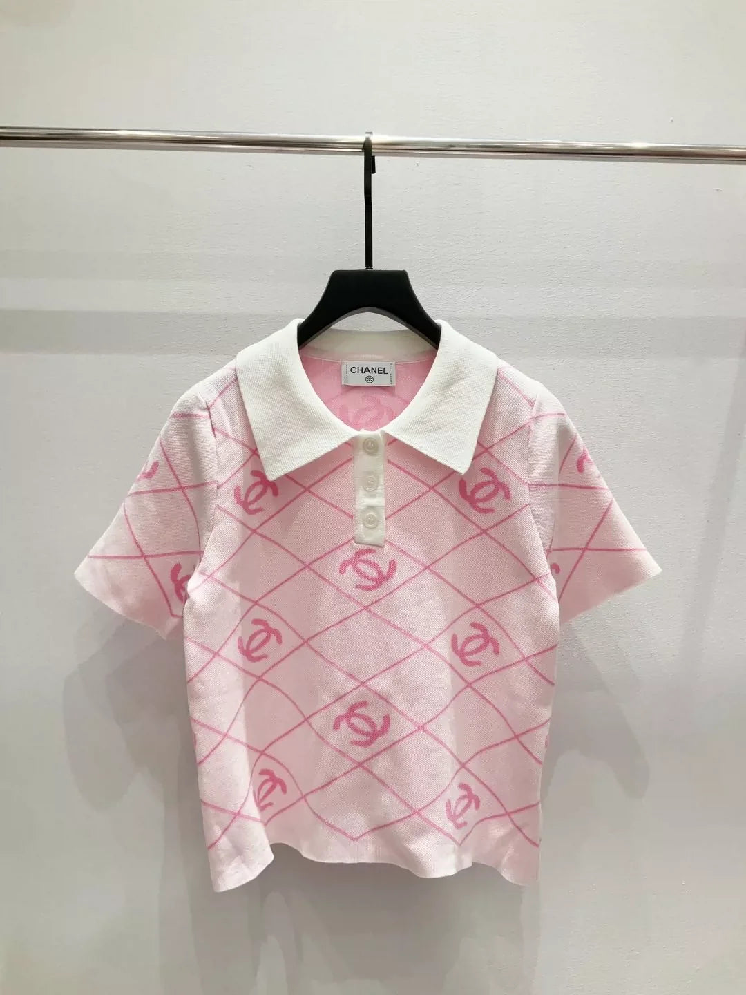 25fw Collar knit short sleeved shirt