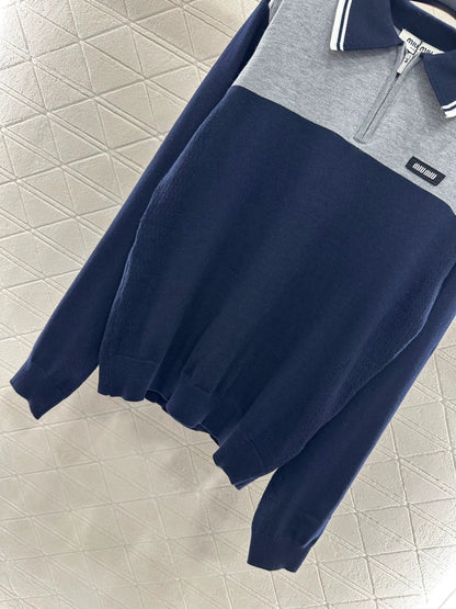 25fw Knitted long sleeved collar