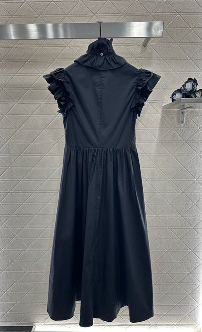 25fw Detachable pleated lace dress